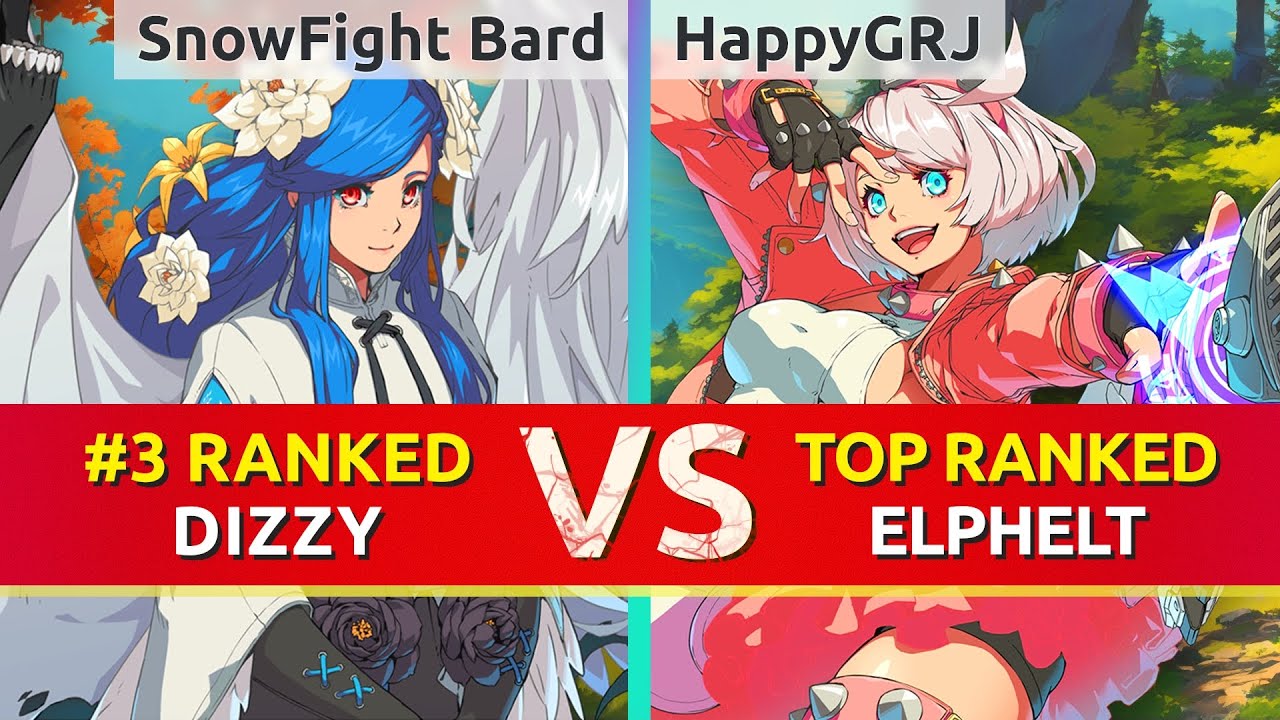 GGST ▰ SnowFight Bard (#3 Ranked Dizzy) vs HappyGRJ (TOP Ranked Elphelt). High Level Gameplay