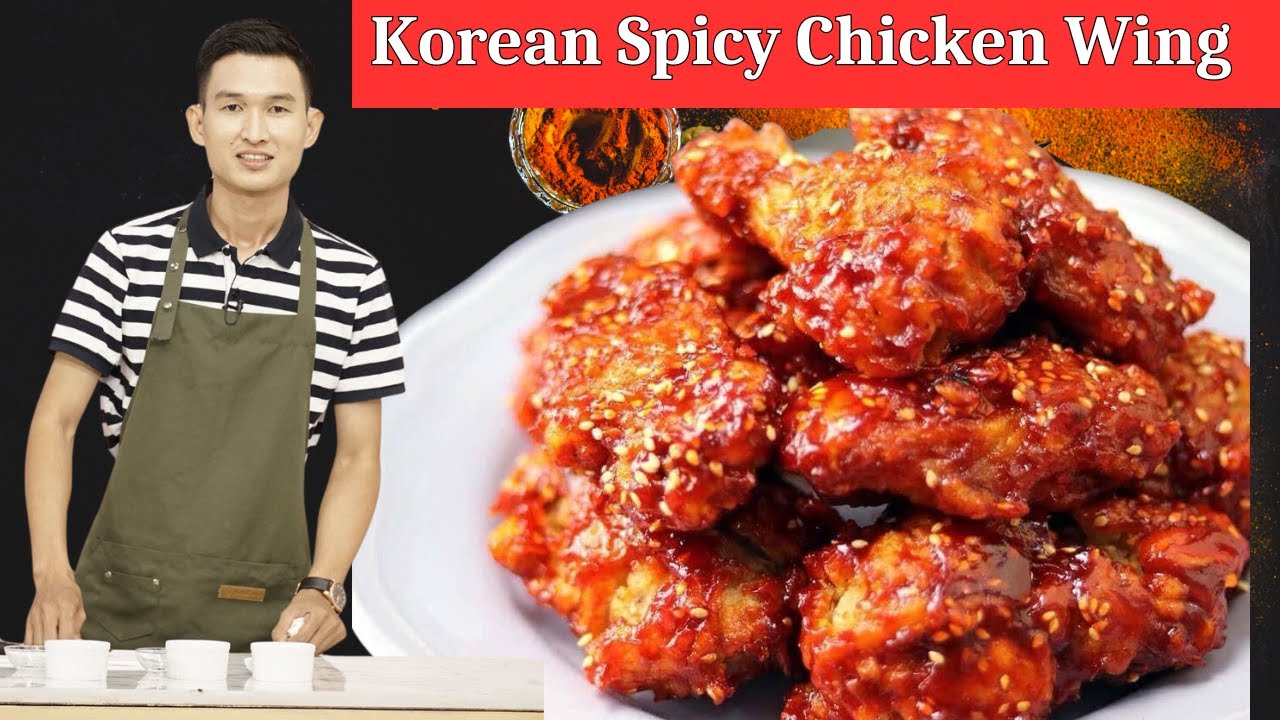 korean spicy chicken wing ကိုရီးယား ကြက်တောင်ပံကြော် #food #foodblogger