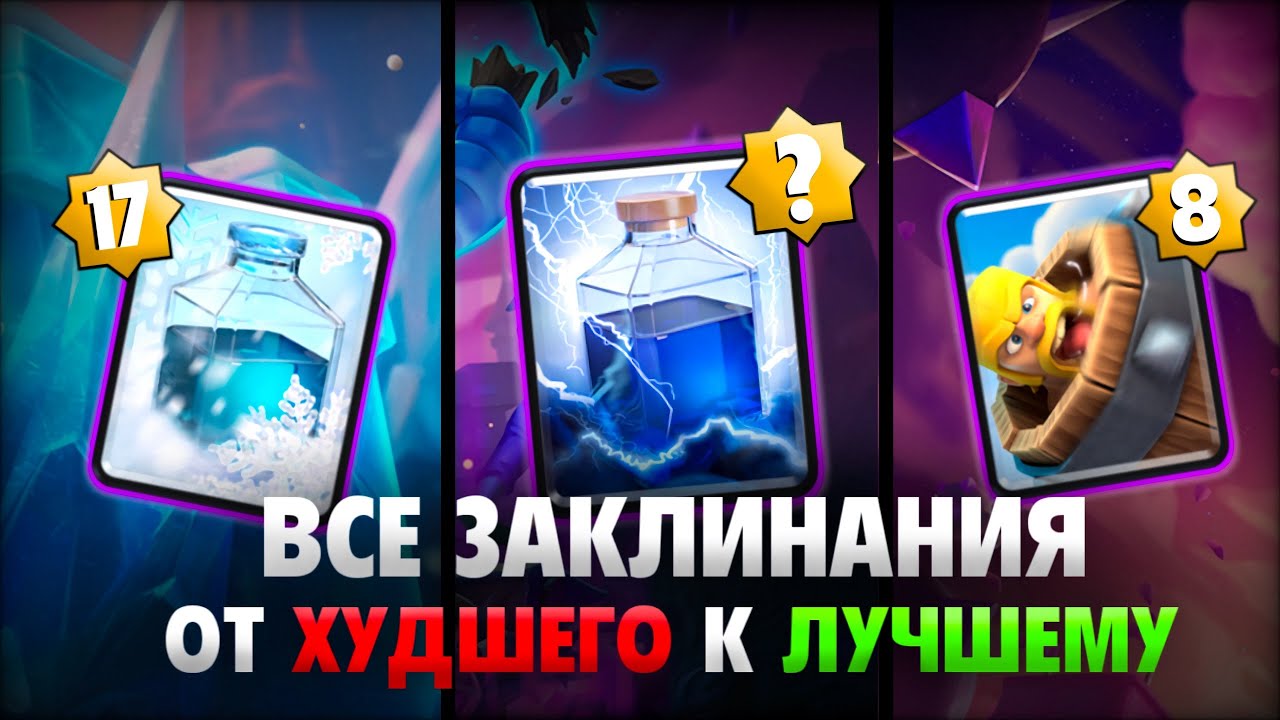 ВСЕ ЗАКЛИНАНИЯ от ХУДШЕГО к ЛУЧШЕМУ! ❌✅ Тир-лист заклинании в клеш рояле