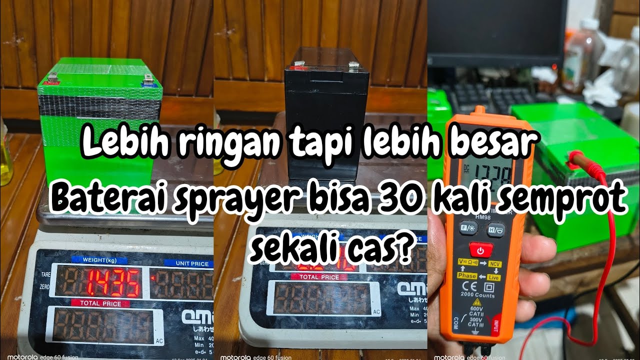 Baterai sprayer elektrik kuat semprot hingga 30 tangki? Tes pengujian baterai Lifepo4 12v 15ah