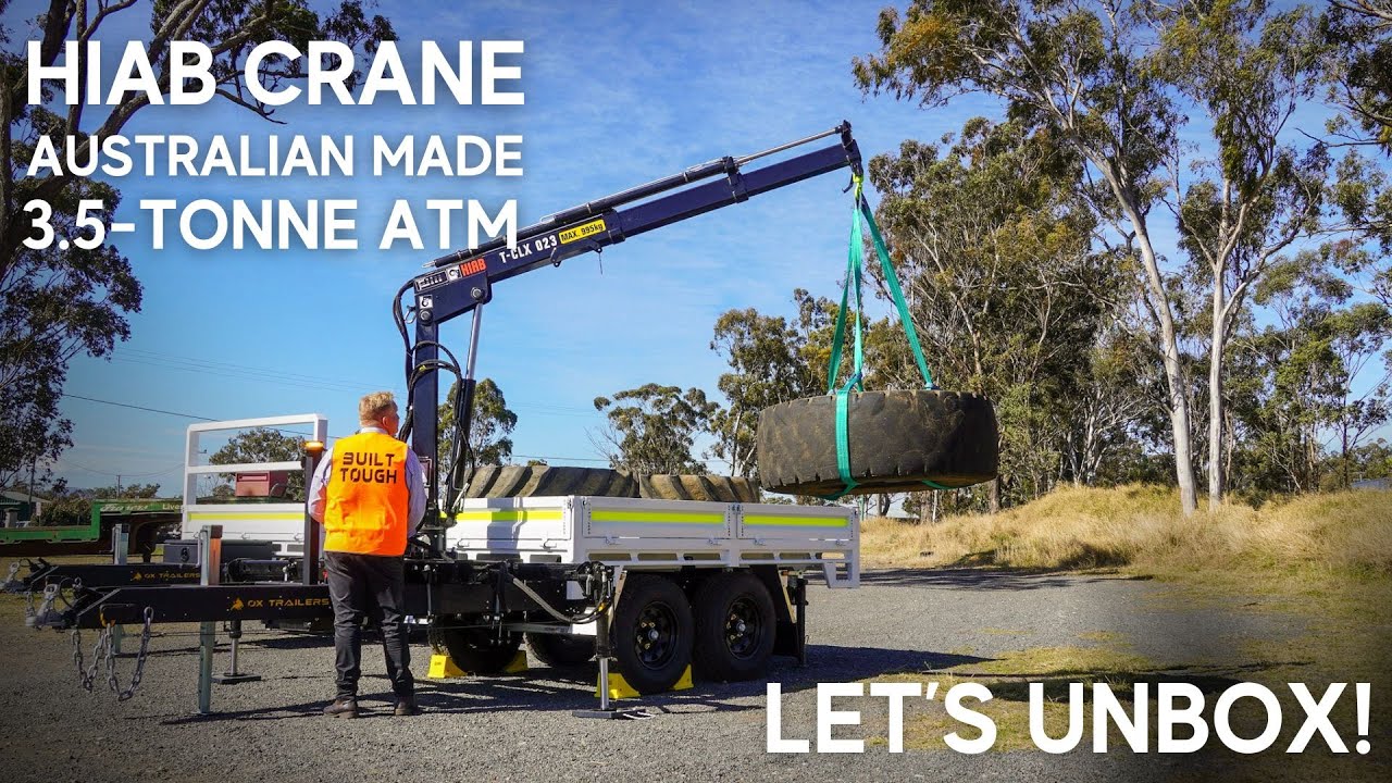 Built Tough for WesTrac Cat | 3m x 2.1m Pro Series Flat Top Trailer with Hiab Crane
