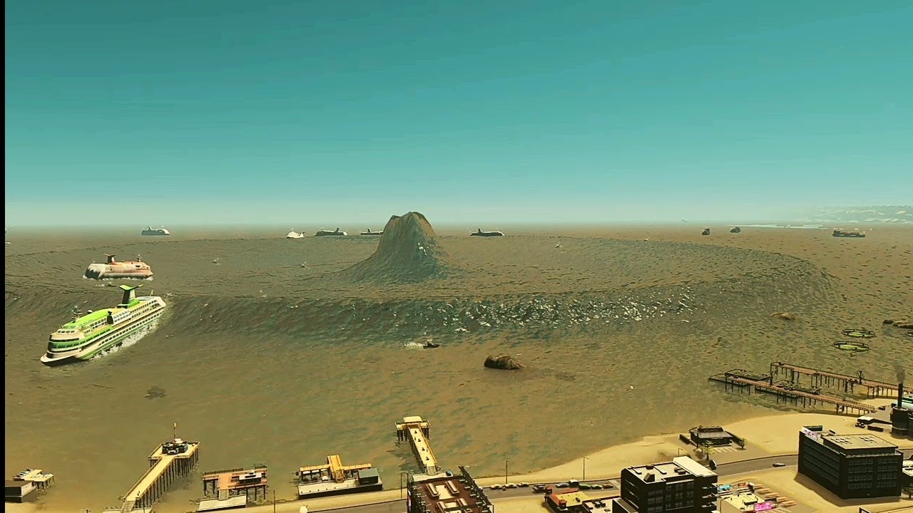 (cities skyline) what happens when a meteroid hits the ocean?