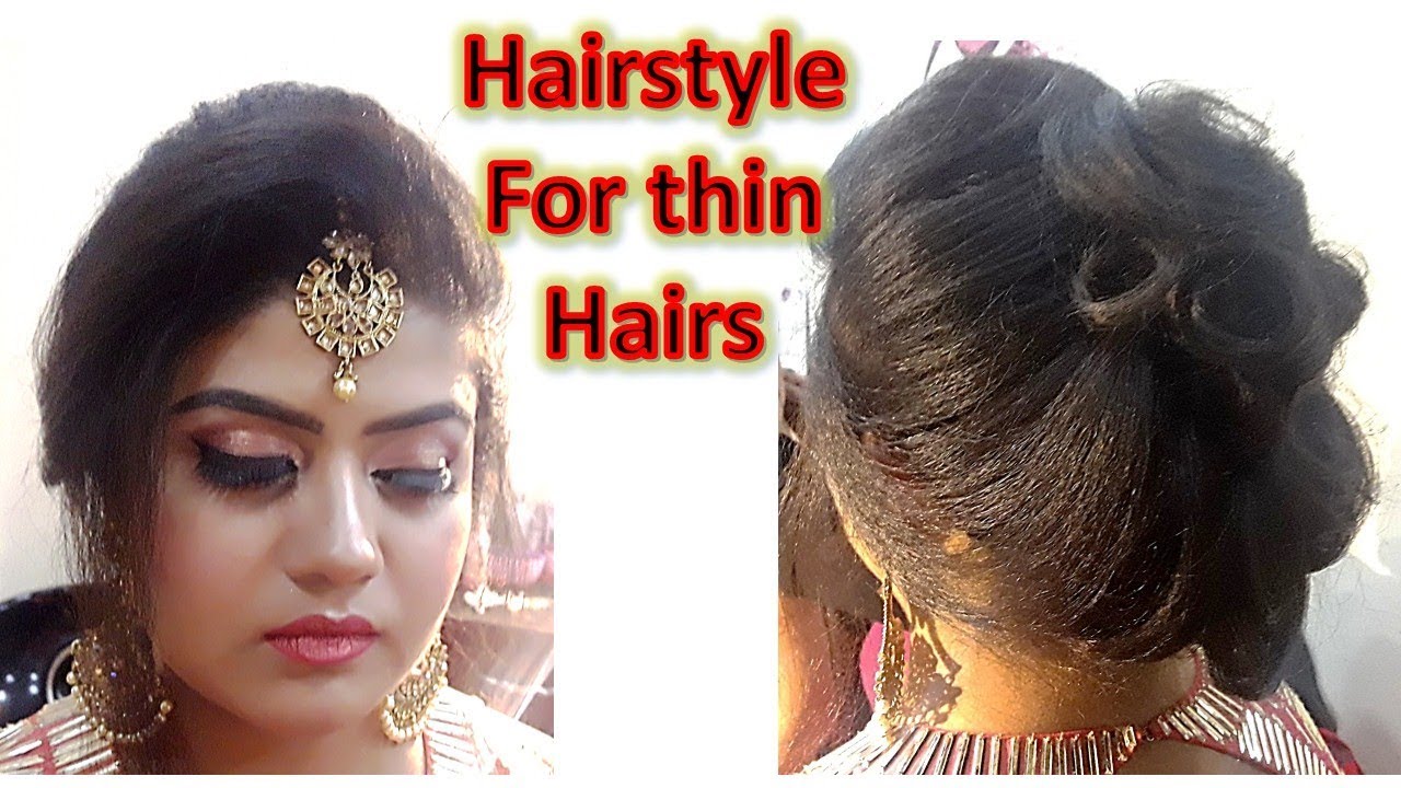 DIY - hairstyle for thin hairs with maang tikka setting front puff without backcombing
