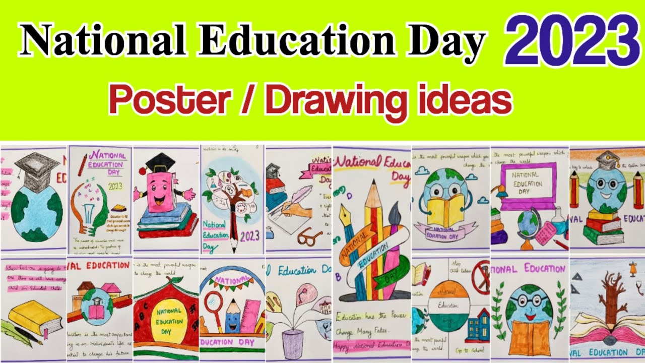 National Education Day Poster Drawing ideas | Education day drawing easy | Education day poster 2023
