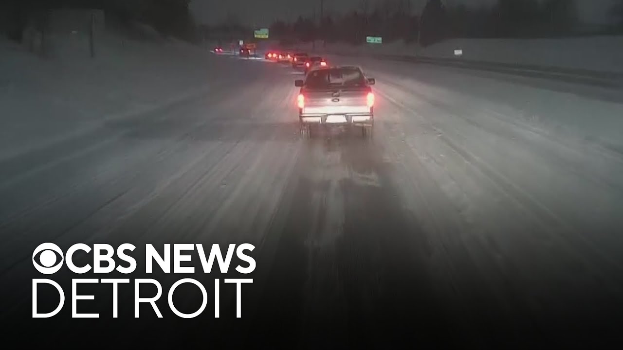 Metro Detroit residents deal with snow-covered roads during storm
