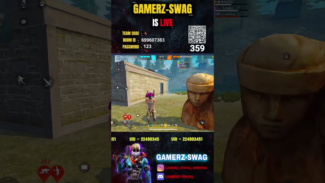 FREE FIRE🔥CS CUSTOM🌹😍#10ksubscribers #shortsfeed #livestream #GAMERZSWAG #dhirubhai