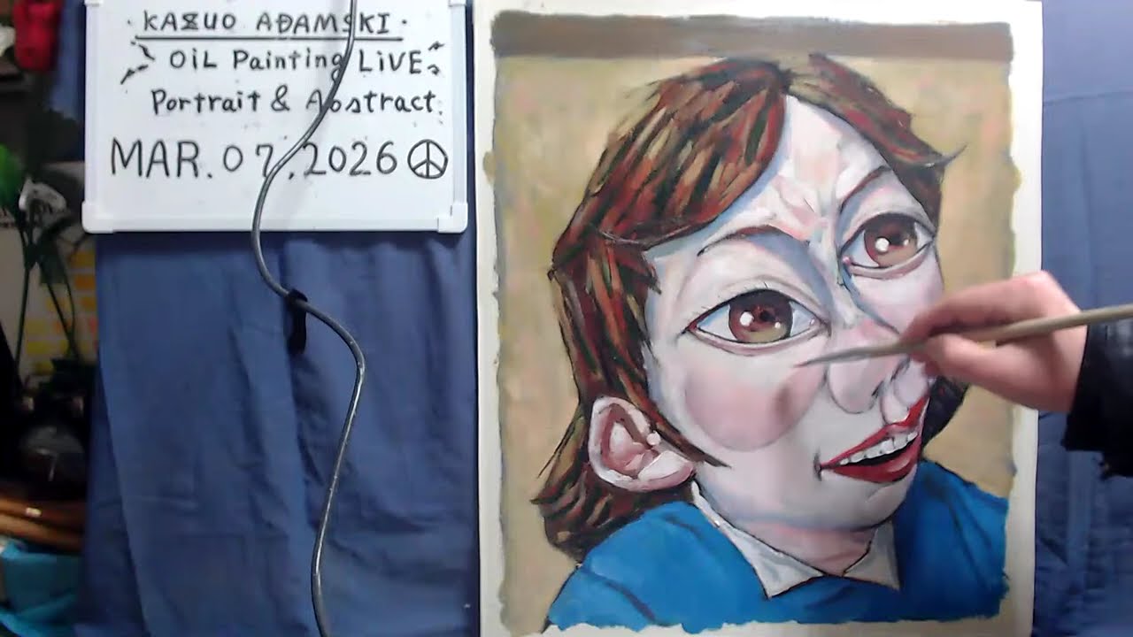 Oil painting  portrait day 4 op1652-4  [LIVE]--  