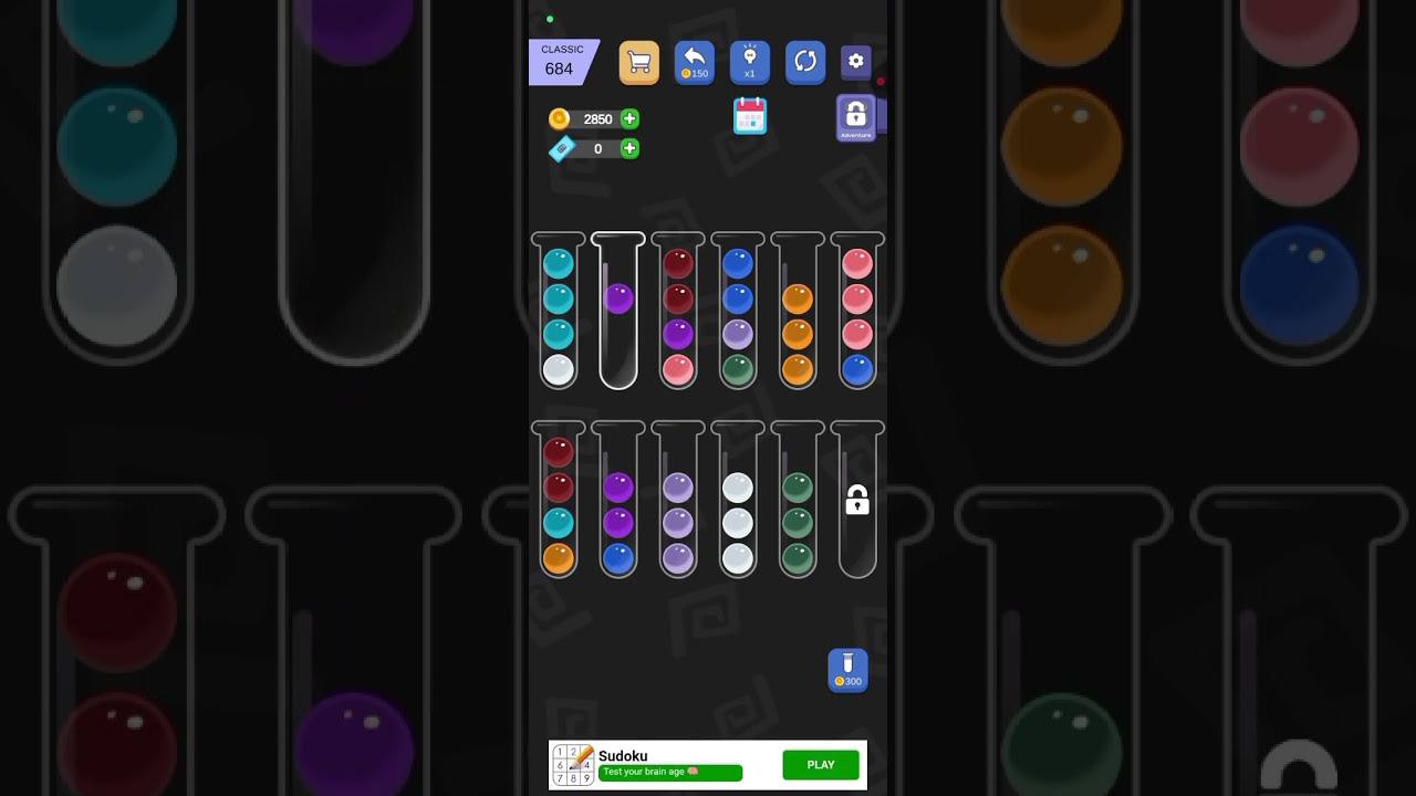681-690 Level Ball sorting master puzzle game 2026