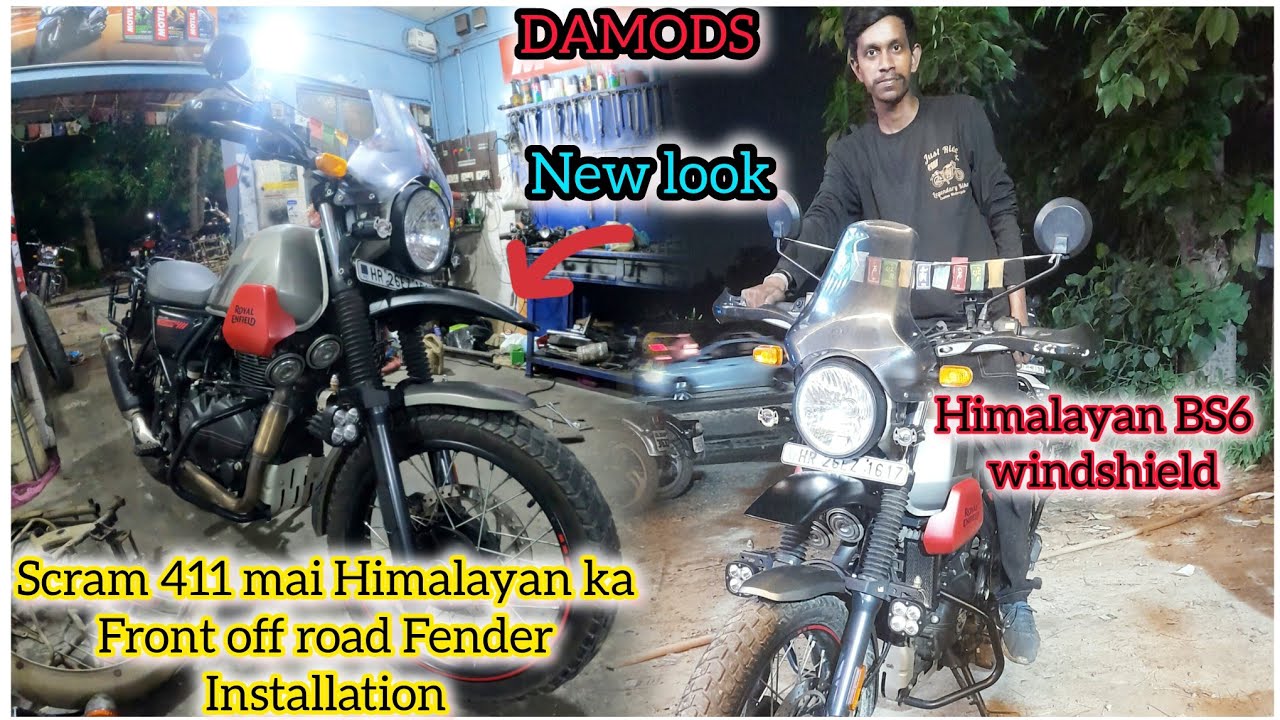 scram 411 mai Himalayan ka Front off road mudguard  installation | DAMODS @PankajBikers