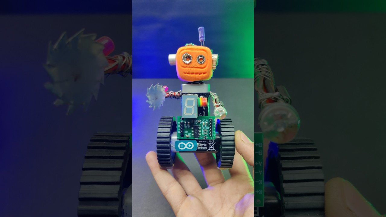Smallest Robot 🤖  #arduino #robot #electronicproject #sciencproject #collegeproject