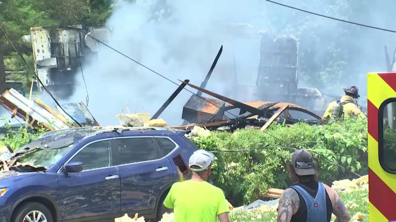First responders on the scene of apparent home explosion in Gladstone