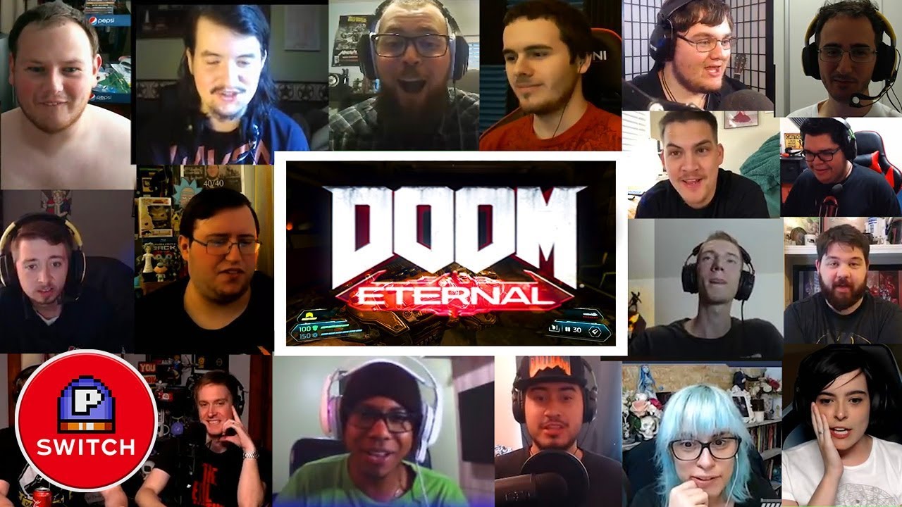 Live Reaction: DOOM ETERNAL Gameplay reveal @ Quakecon 2018 | Synched Compilation