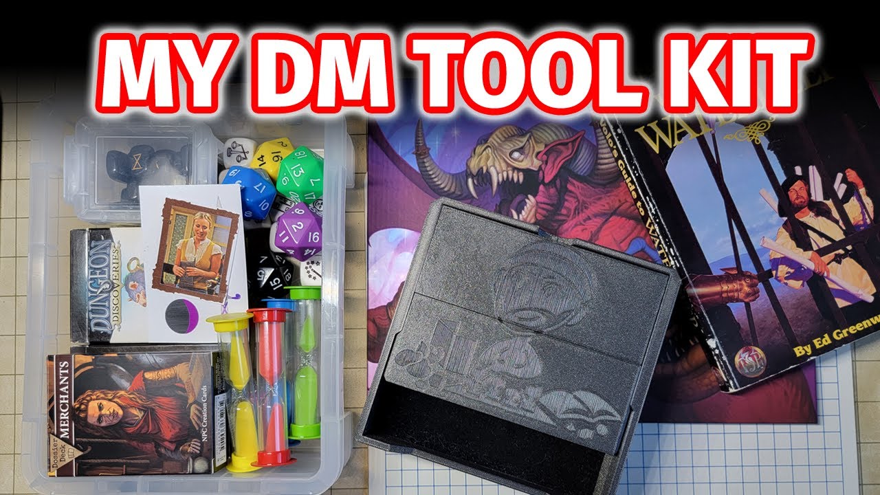 Полный набор инструментов Dungeon Master — игральные кости, карты и гаджеты, которые я использую ...