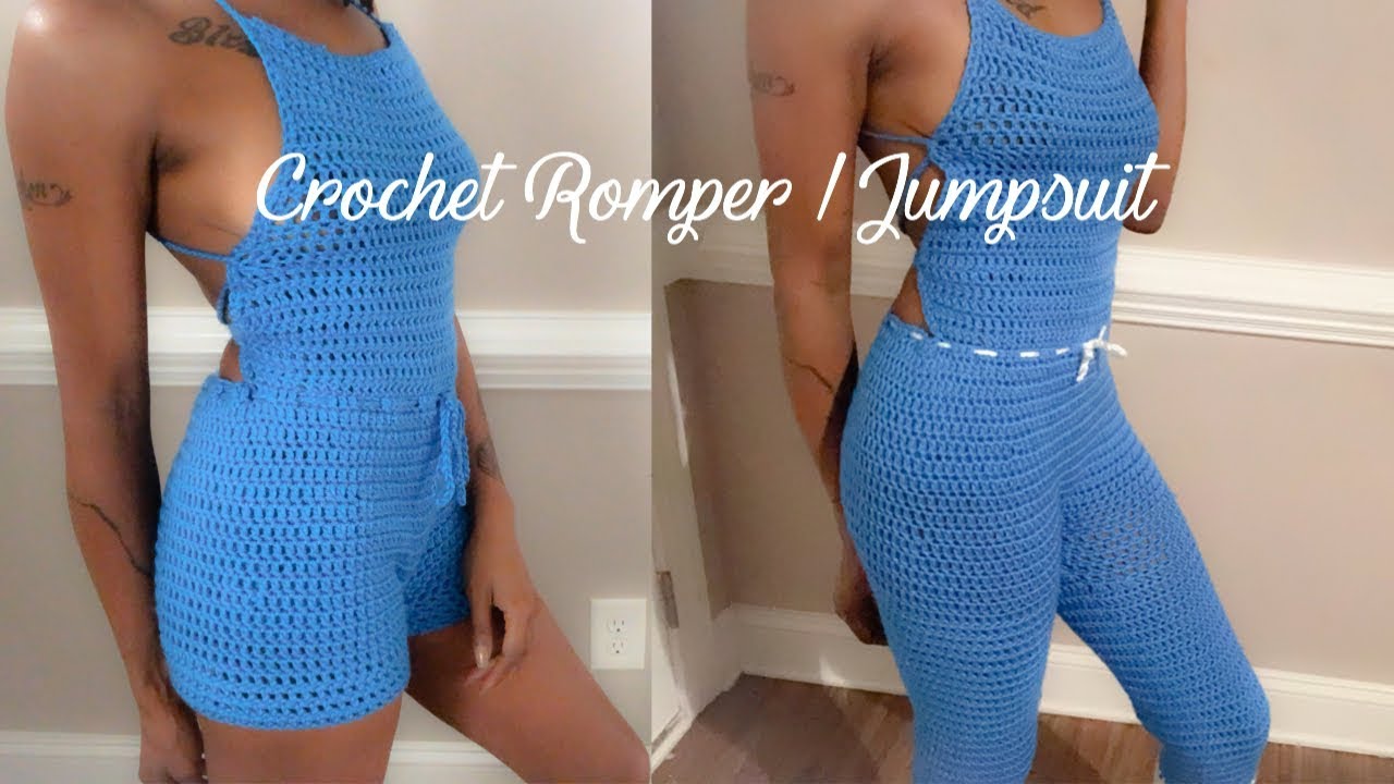 Crochet Halter top Romper Or Jumpsuit