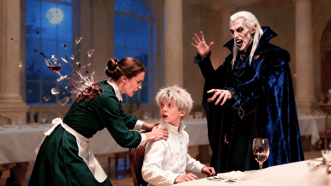 She Took the Glass for Him — A Poor Waitress Saved the Vampire King’s Son