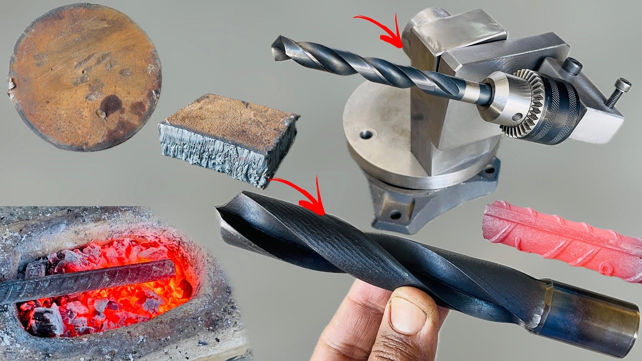 Making a Powerful New Drill Bit & Magic Sharpening Tool From Old Steel Rod | New Lathe tool ideas