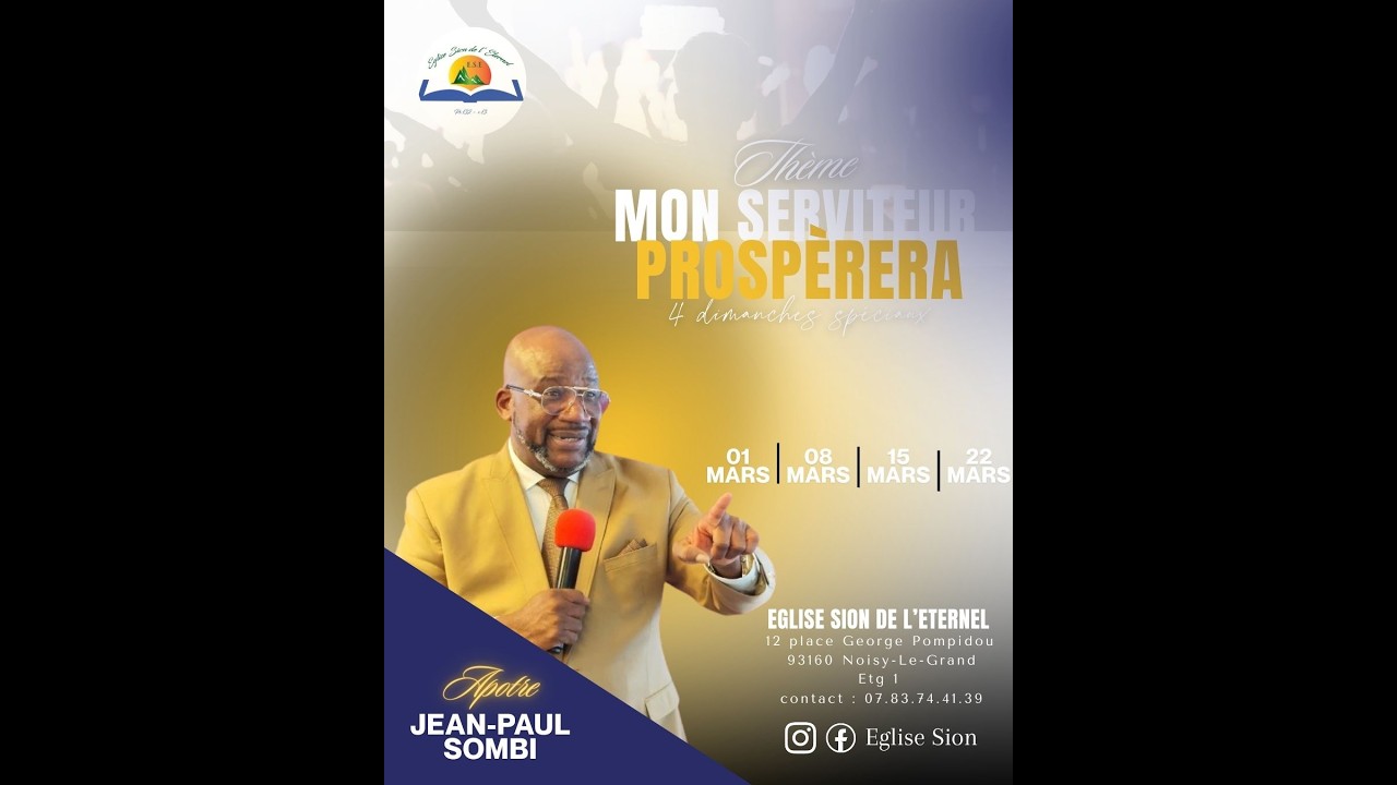 Bienvenue au Culte dominical du 01 Mars 2026