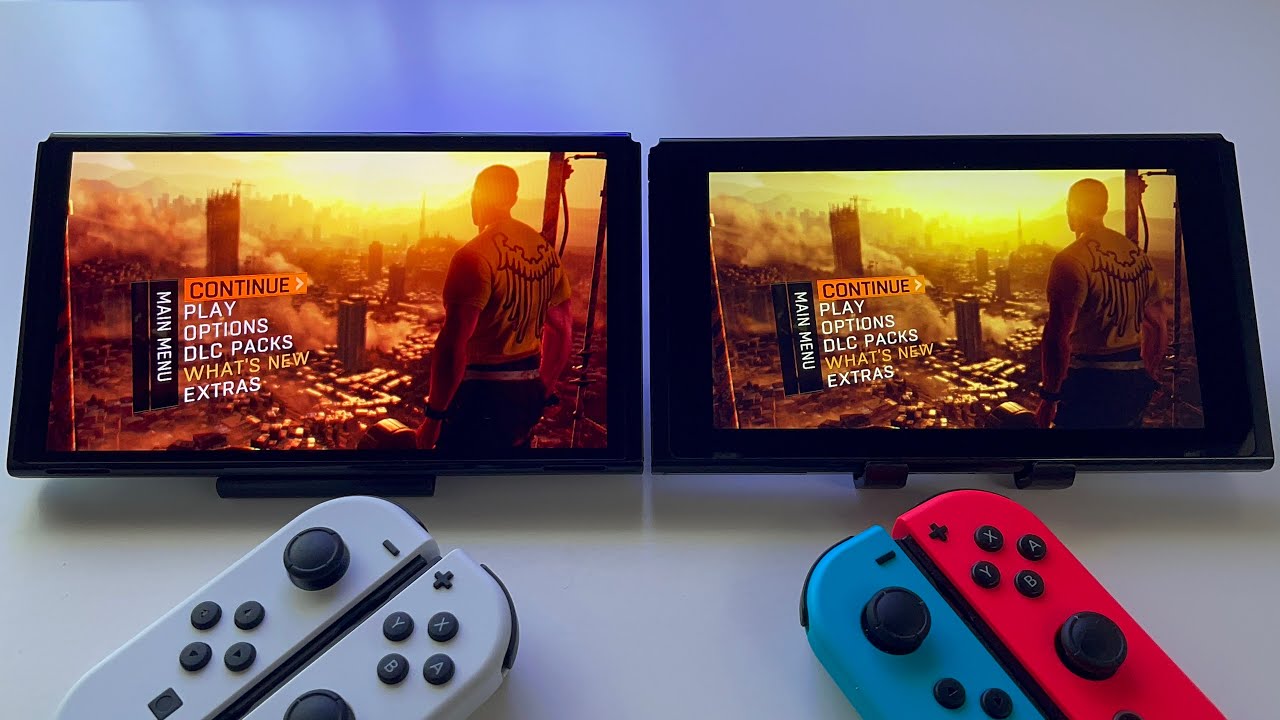 Dying Light на Switch V2 LCD против Switch OLED
