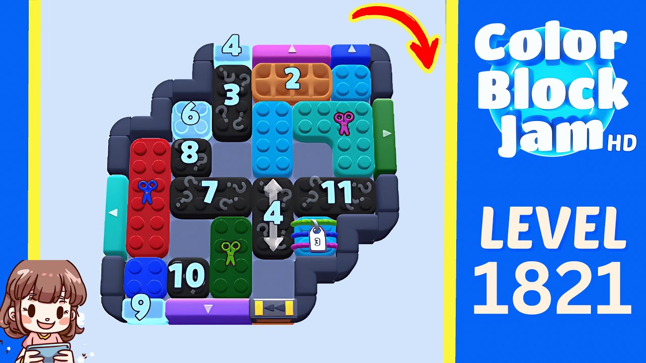 Color Block Jam Level 877 (1821) Solution Walkthrough