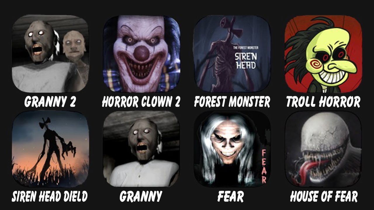 Granny Chapter Two, Horror Clown, Forest Monster, Troll Quest Horror, Siren Head Field, Granny....