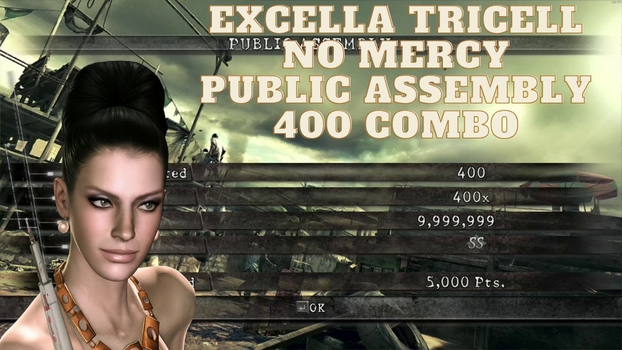 Resident Evil 5 | The Mercenaries Reunion No Mercy | 400 Combo | Excella Tricell | Public Assembly