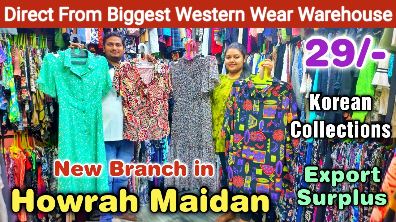 @Rs.29/- Western Top, Dress, Shirt, Crosia, Skirt, Plazo Wholesaler in Kolkata Howrah Maidan Market
