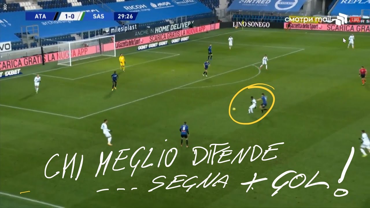 La fase difensiva dell' Atalanta di Gasperini. Meglio si difende più gol si segnano. Analisi Tattica