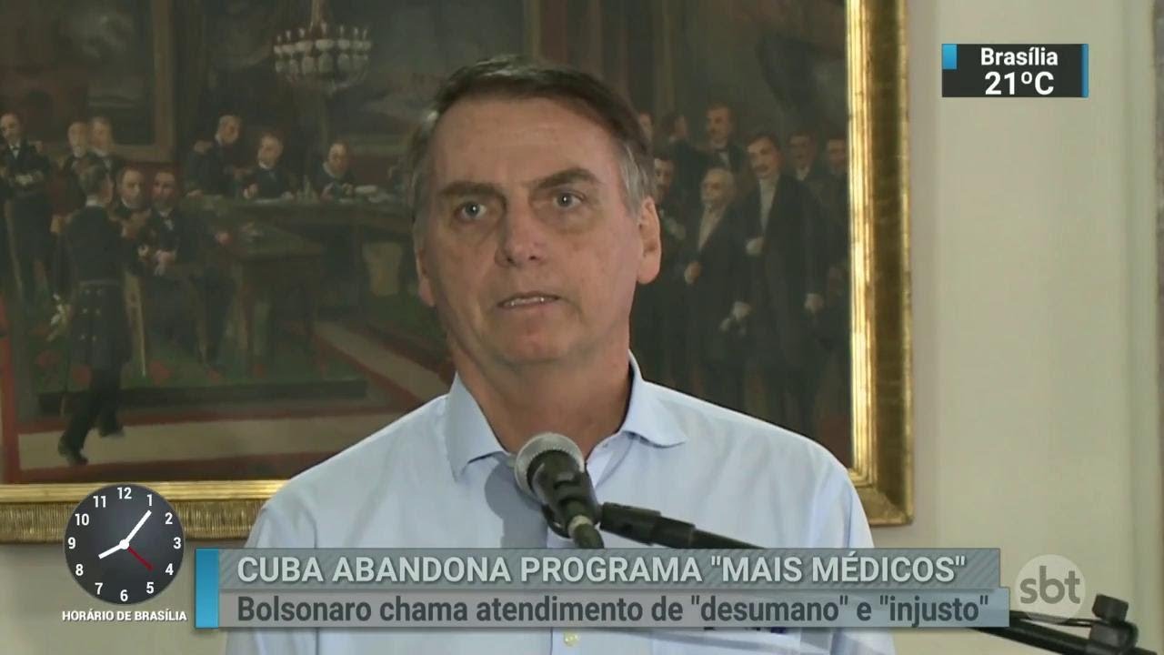 Mais Médicos: Bolsonaro fala sobre decisão de Cuba | SBT Brasil (16/11/18)