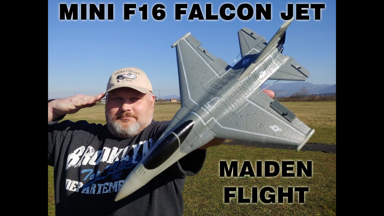 F16 Falcon Mini Jet 365mm Wingspan EPP 6-Axis gyro for beginners RTF Eachine Maiden flight