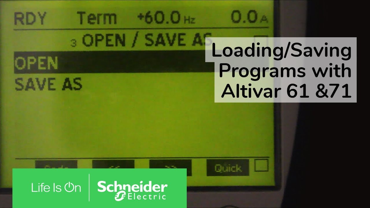 Transferring Programs Between HMI Display and Altivar 61 & 71 Drive | Schneider Electric Support
