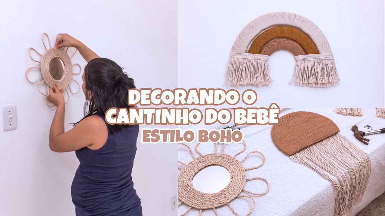 DECOREI O CANTINHO DO BEBÊ ESTILO BOHO - DIY DECORAÇÕES BOHO *Quarto compartilhado* | Isa Guimarães