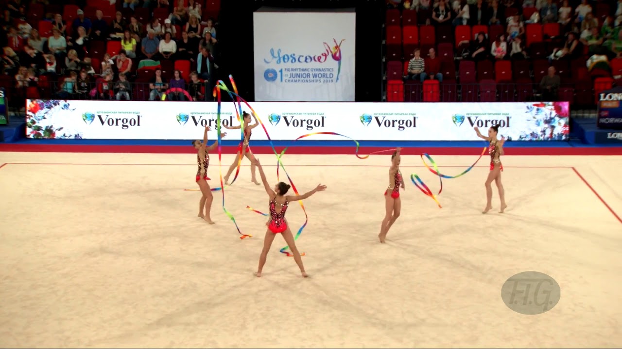 Republic of Moldova (MDA) - 2019 Rhythmic Junior Worlds, Moscow (RUS) - Qualifications 5 Ribbons