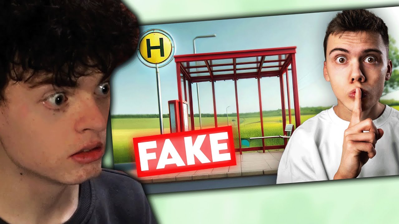 Er stellt eine FAKE Bushaltestelle auf, h&auml;lt der Bus? 🤣😱