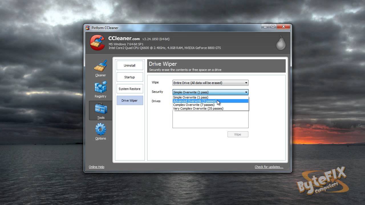 Securely erase a hard drive with CCleaner.mp4