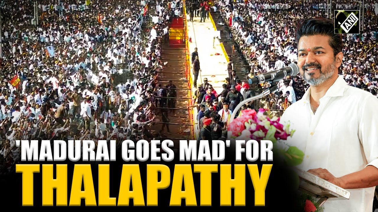 'Madurai Madness for Thalapathy': Sea of fans storm Thalapathy Vijay's rally