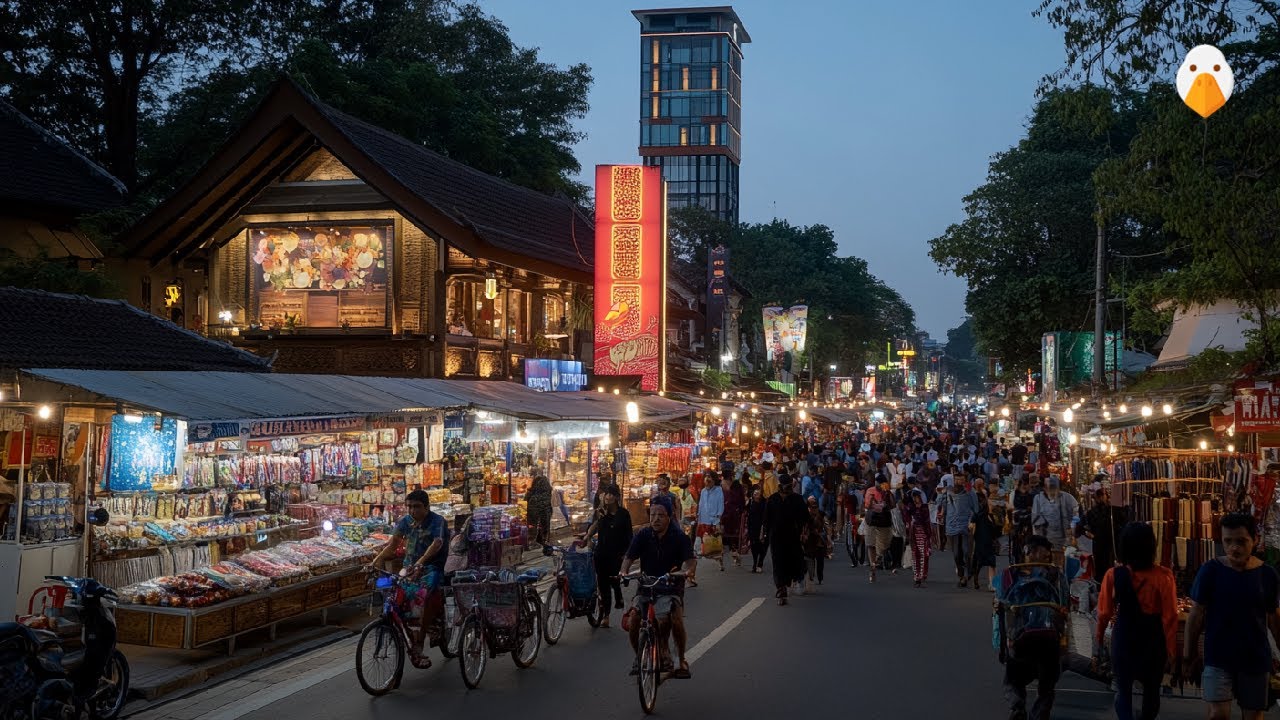 Джалан Малиоборо, Джокьякарта🇮🇩 Самая оживленная улица Индонезии! (4К HDR)