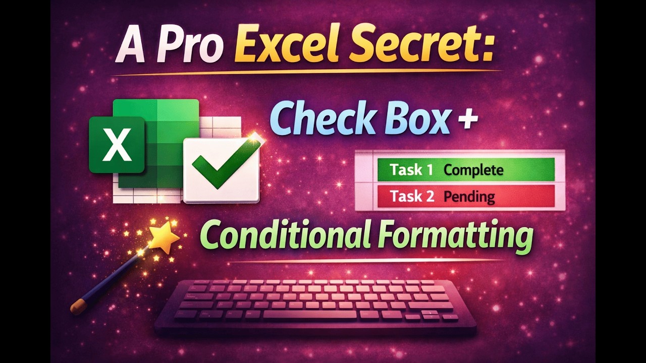 سرّ احترافي في Excel باستخدام Check Box تنسيق شرطي Pro Excel Secret Check Box Conditional Formatting