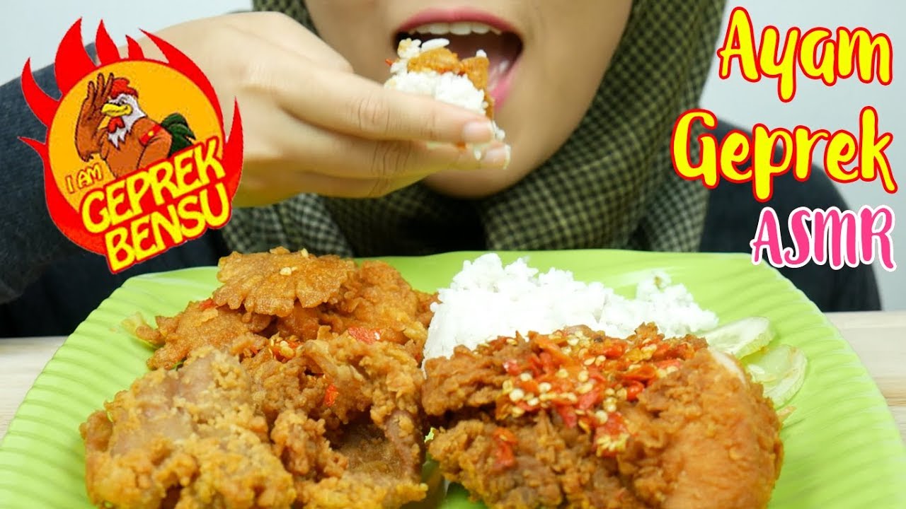 #70 Request ASMR Eating Sounds: Ayam Geprek Bensu || 먹방 || ASMR Indonesia