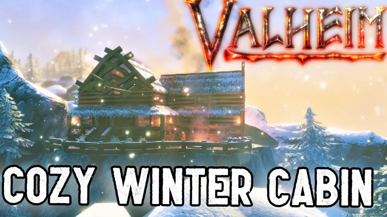 Valheim | How To Build A Cozy Winter Cabin | Mountain Log Cabin