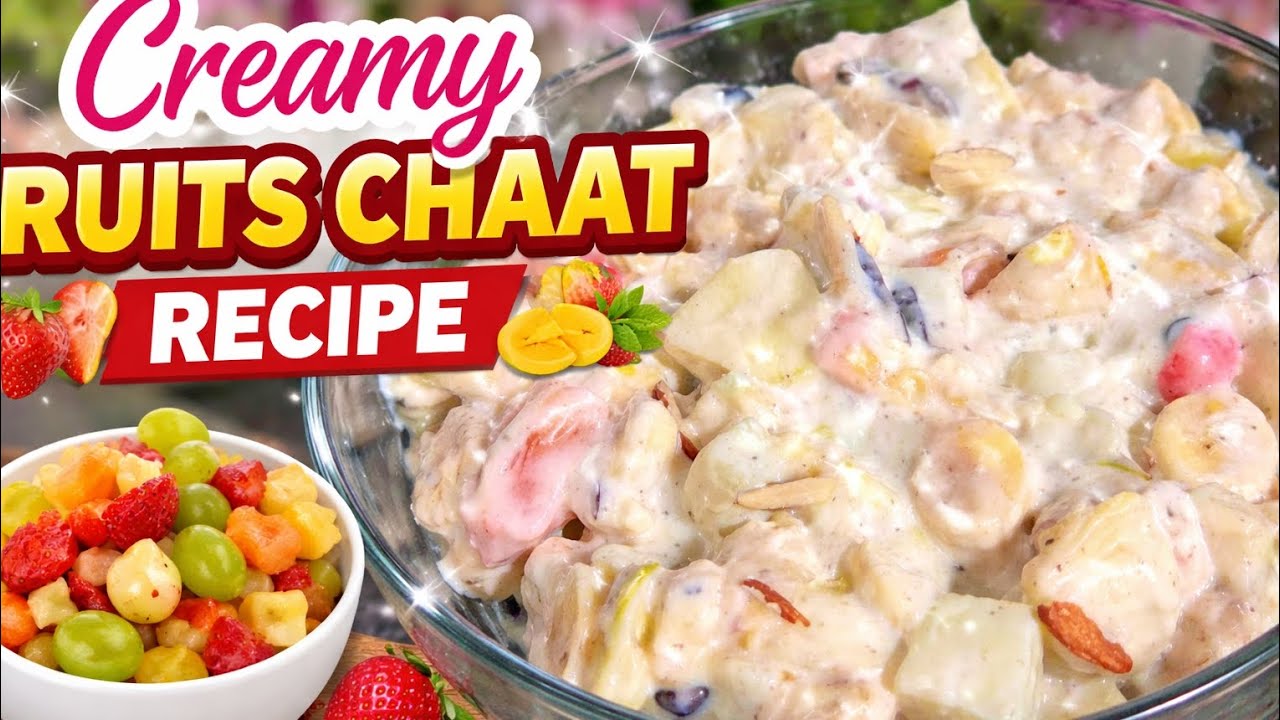 Creamy Fruits Chaat Recipe | Ramadan Special Fruit Cream | Easy & Quick Dessert