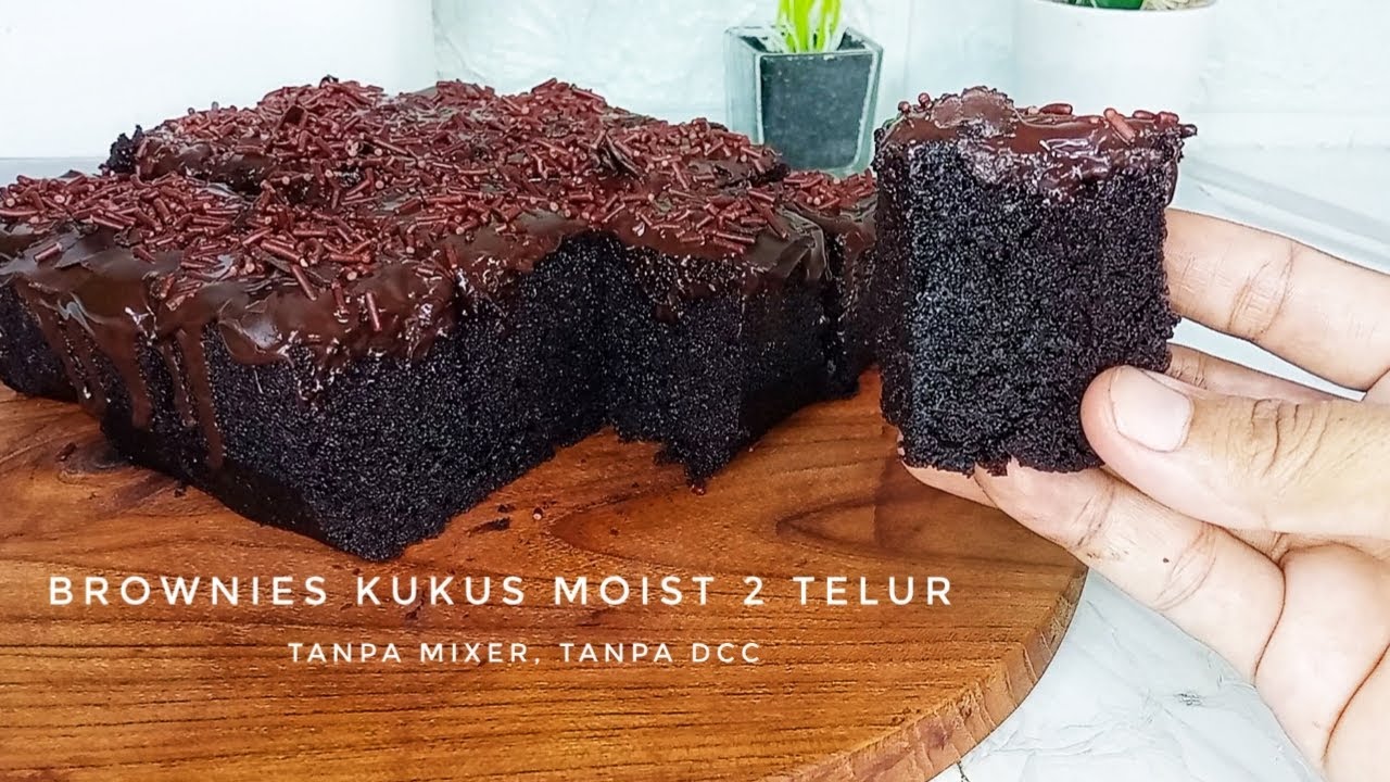 Brownies kukus moist 2 telur tanpa mixer dan Dcc