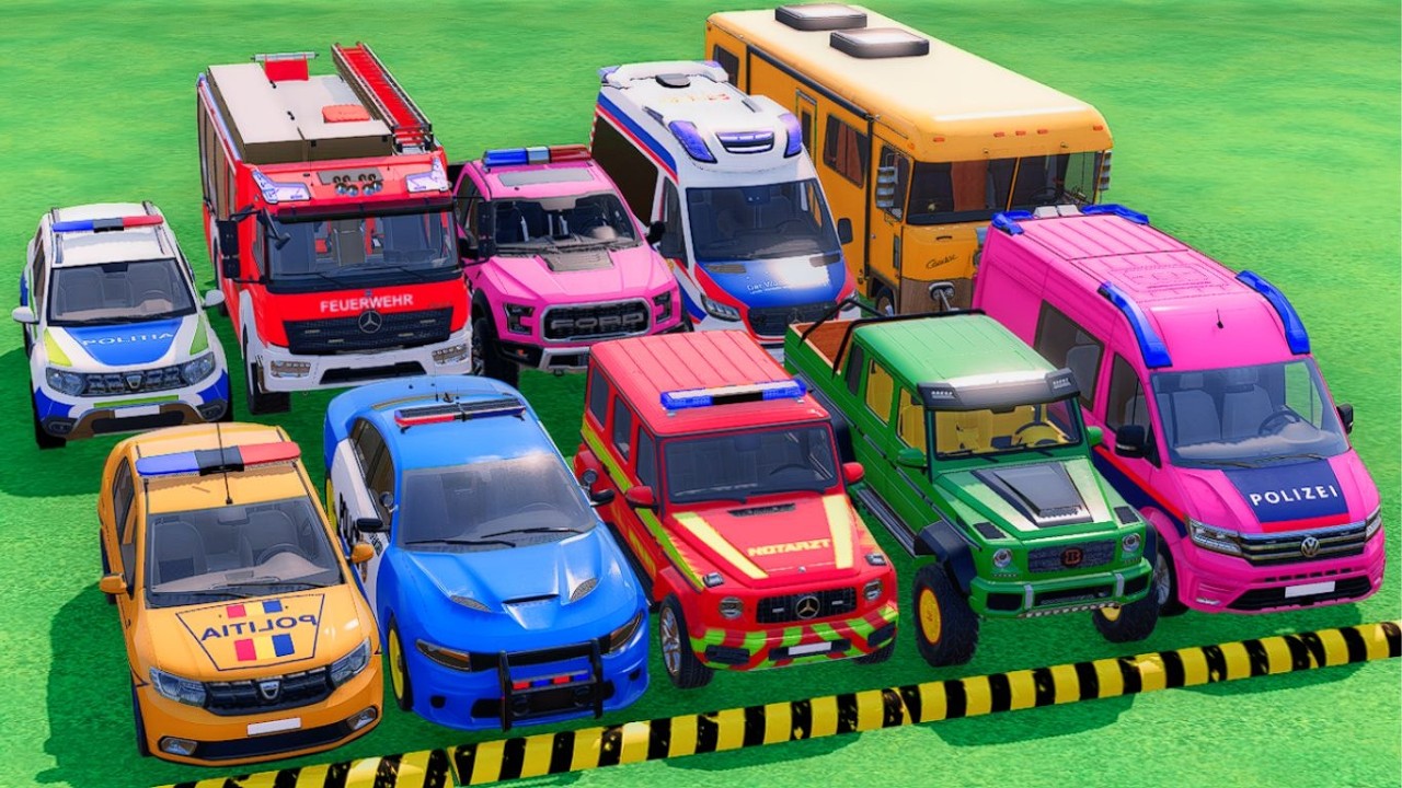 TRANSPORTING POLICE CARS, AMBULANCE VEHICLE, FIRE DEPARTMENT WITH TRAIN - FARMING SIMULATOR 22 #42