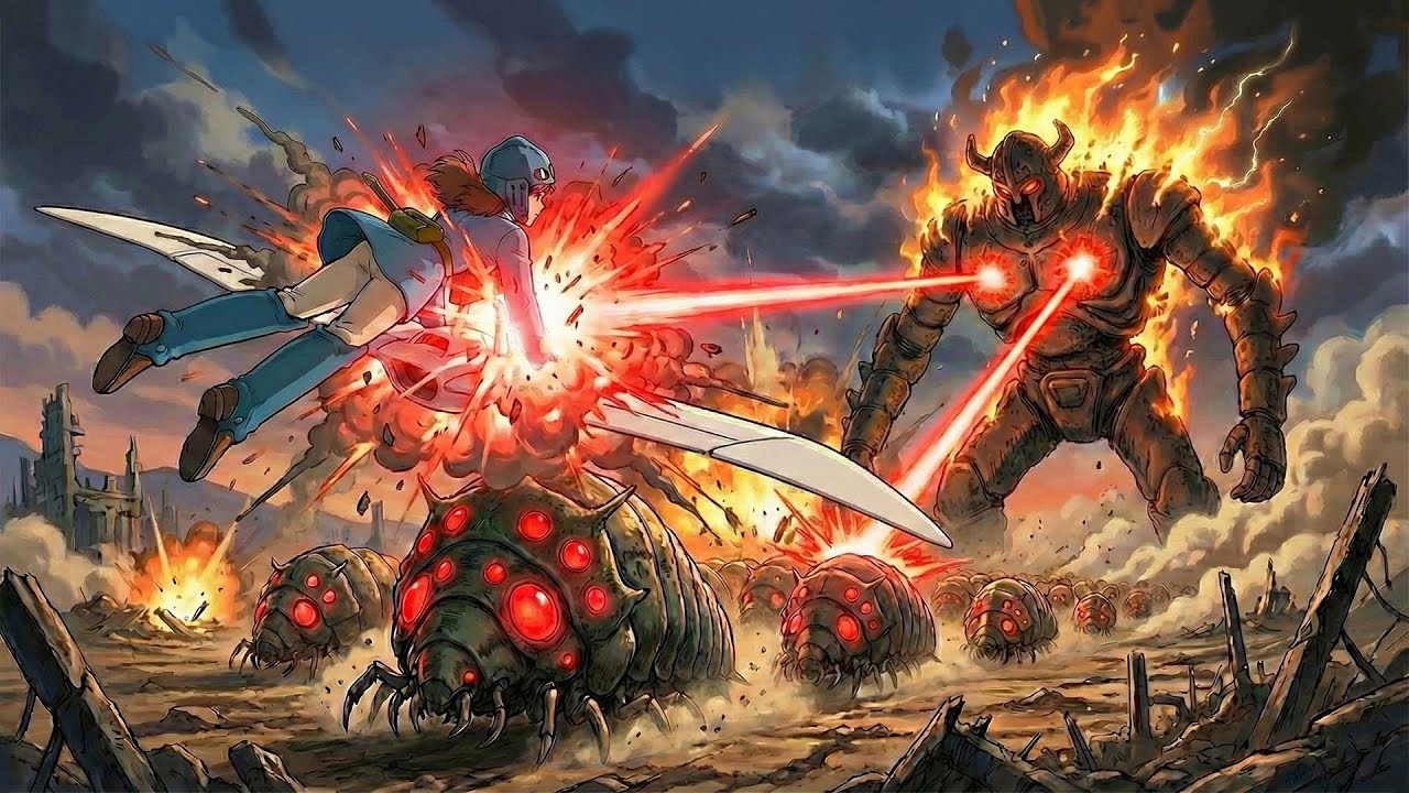 العالم انتهى بسبب الحشرات والمحارب العملاق |ملخص فيلم Nausicaä of the Valley of the Wind