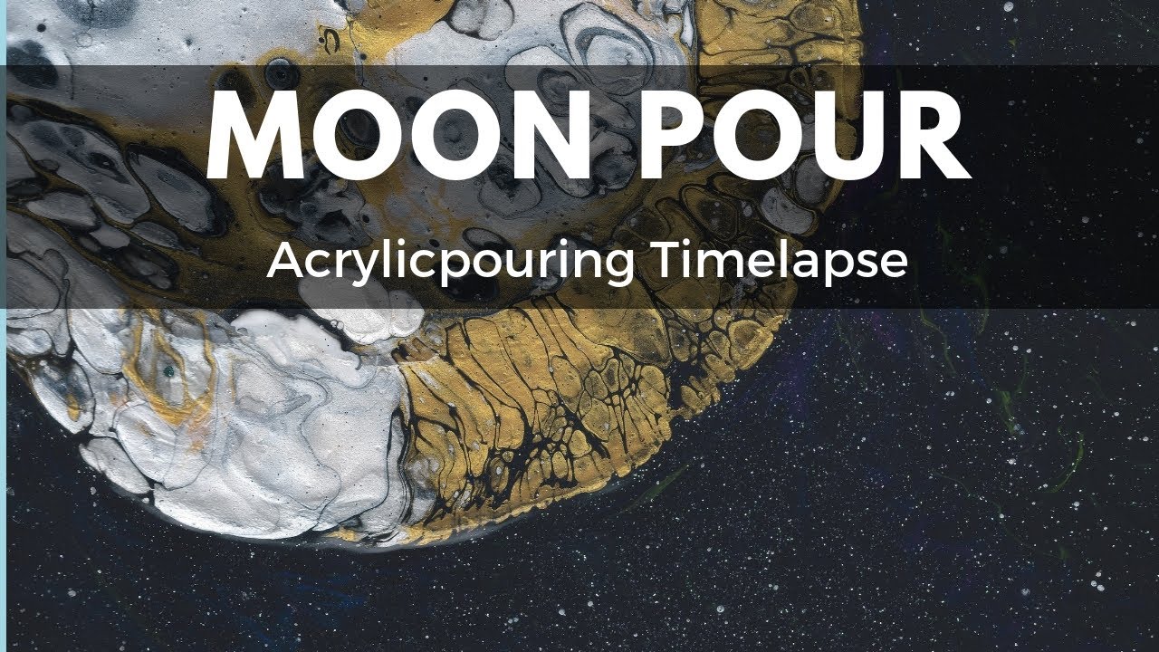 (14) Moon Pour - Acrylic Pouring Painting - Timelapse