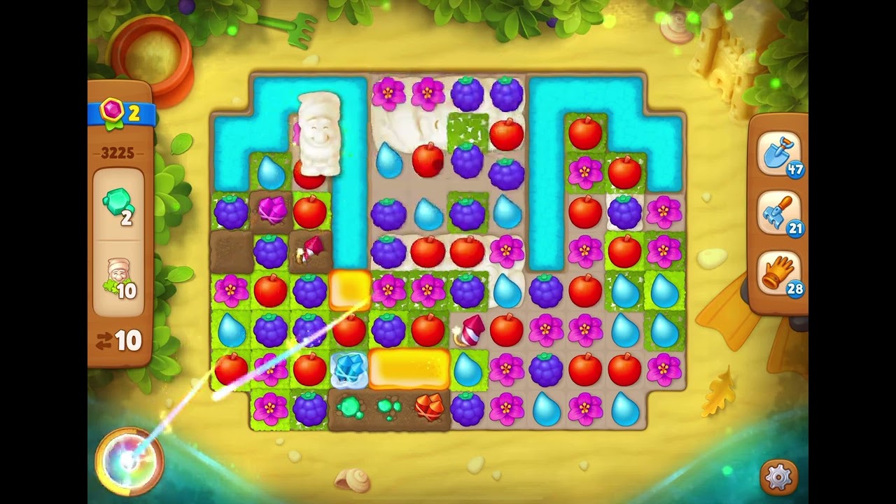 GardenScapes Level 3225 no boosters (18 moves)