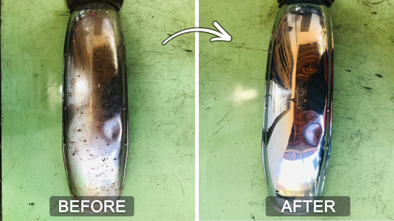 Chrome mudguard polishing & buffing