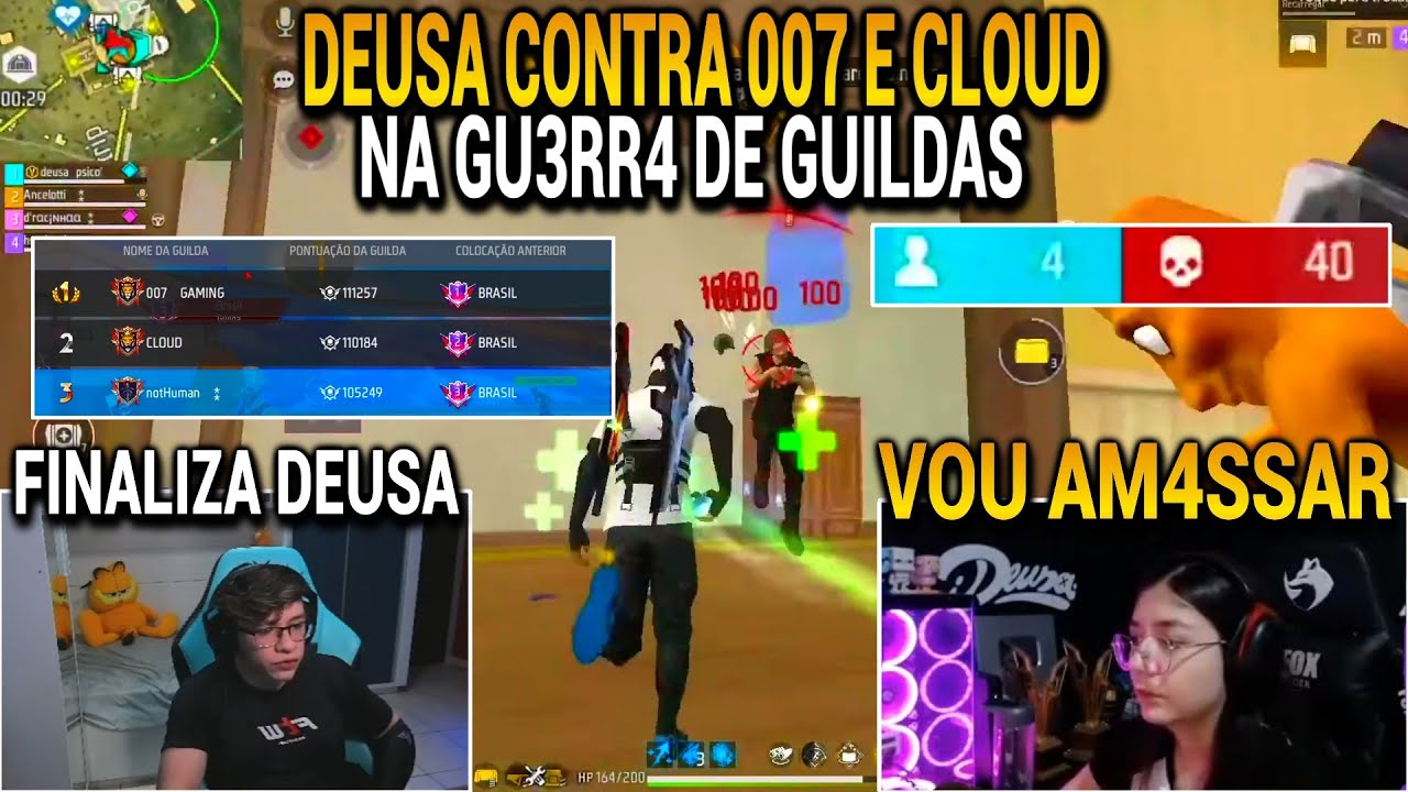 REAÇÃO DO APELAPATO AO VER A DEUSA JOGANDO CONTRA A 007 E A CLOUD NO GU3RR4 DE GUILDAS PELA NOTHUMAN