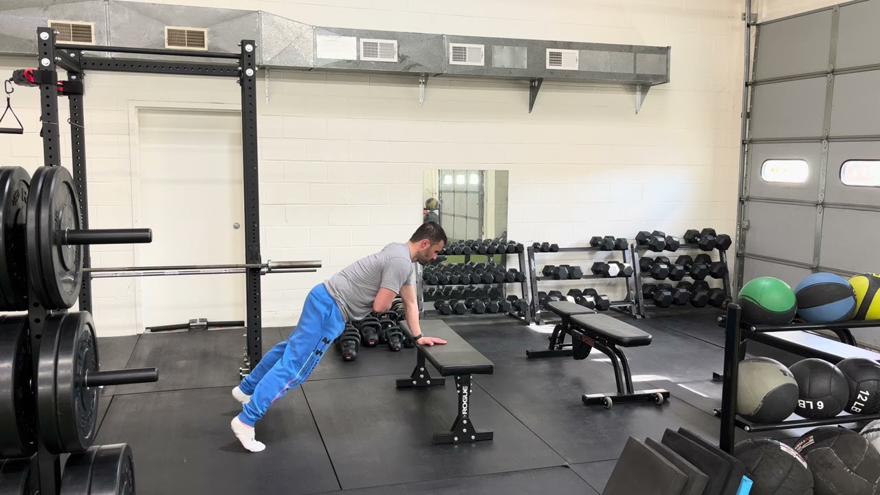 High plank Single Arm Hold on Bench