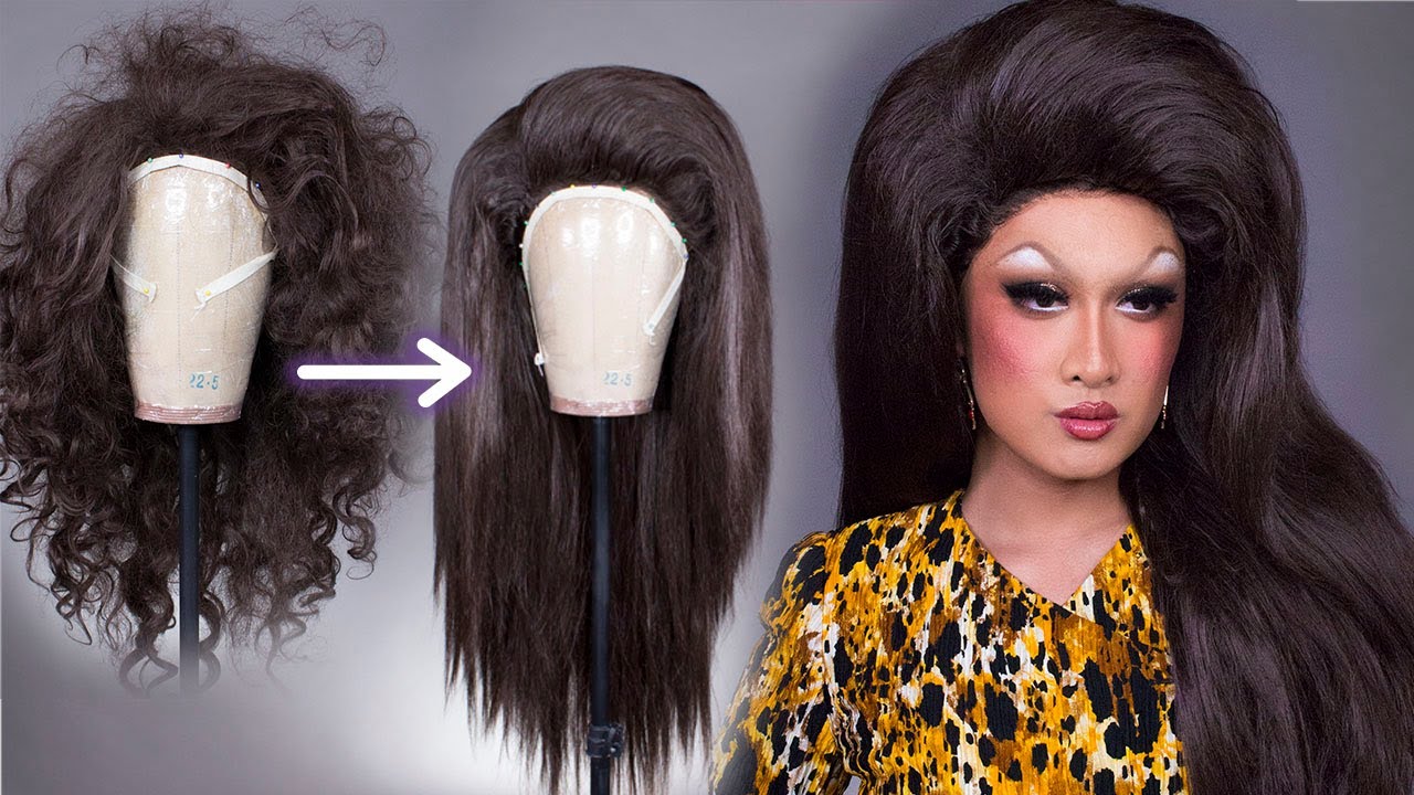 WIG TRANSFORMATION: 60s Inspired Teased, Double Stacked Straight Hair | Wig Styling Tutorial