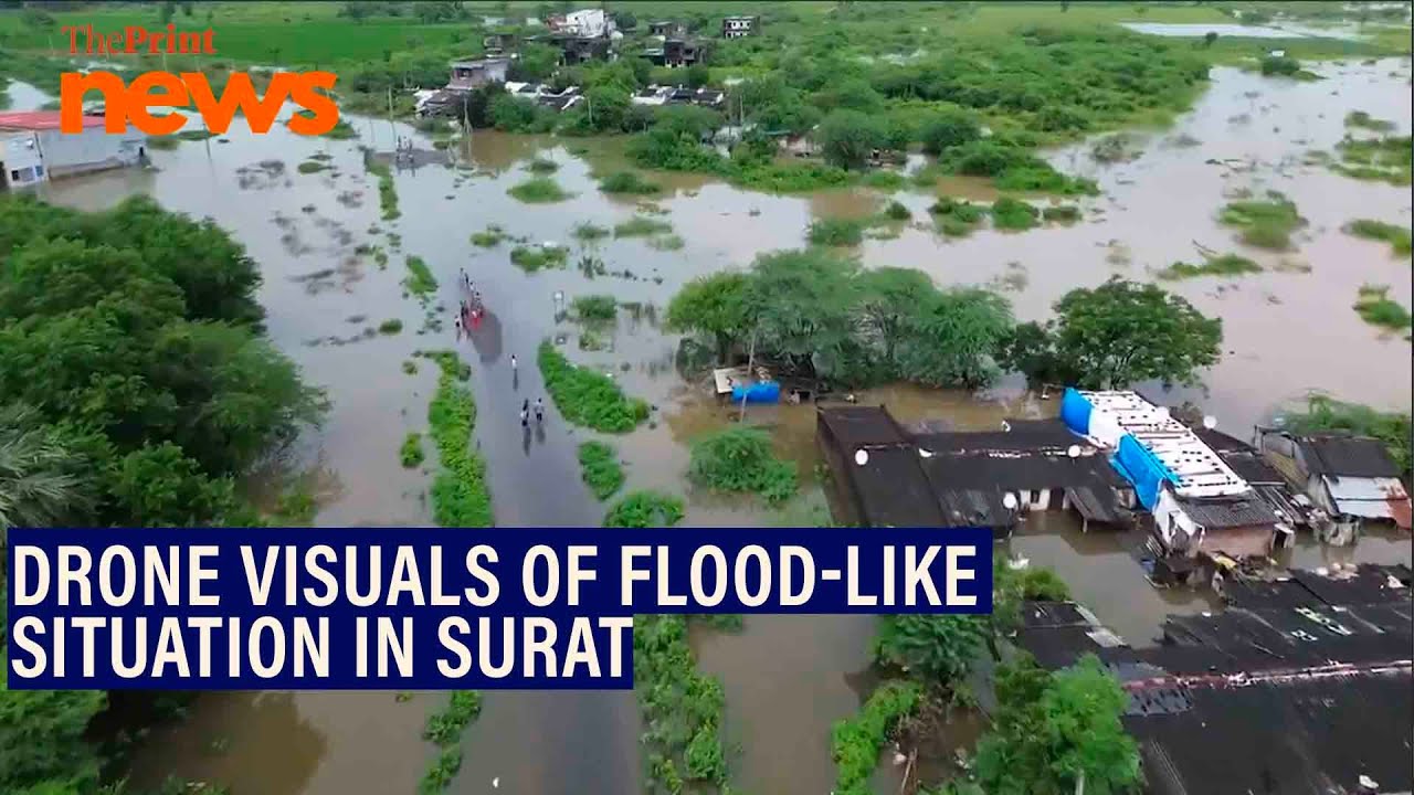 Drone visuals of flood-like situation in Gujarat's Surat